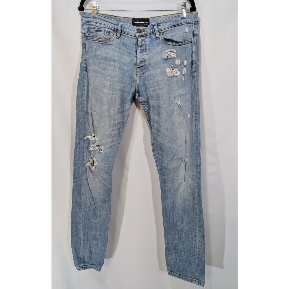 The Kooples Jeans Men's Fitted Distressed Light Wash Denim Size 30